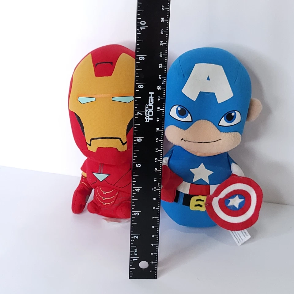 Lot of 2 Marvel Super Hero Plush Iron Man Captain America Stuffed Animal 8" - Image 4 of 4