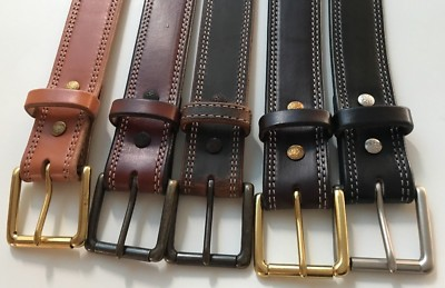 #ad AMISH MADE WICKETT amp; CRAIG 1.5quot; STITCHED REAL LEATHER WORK GUN HOLSTER BELT USA $64.99