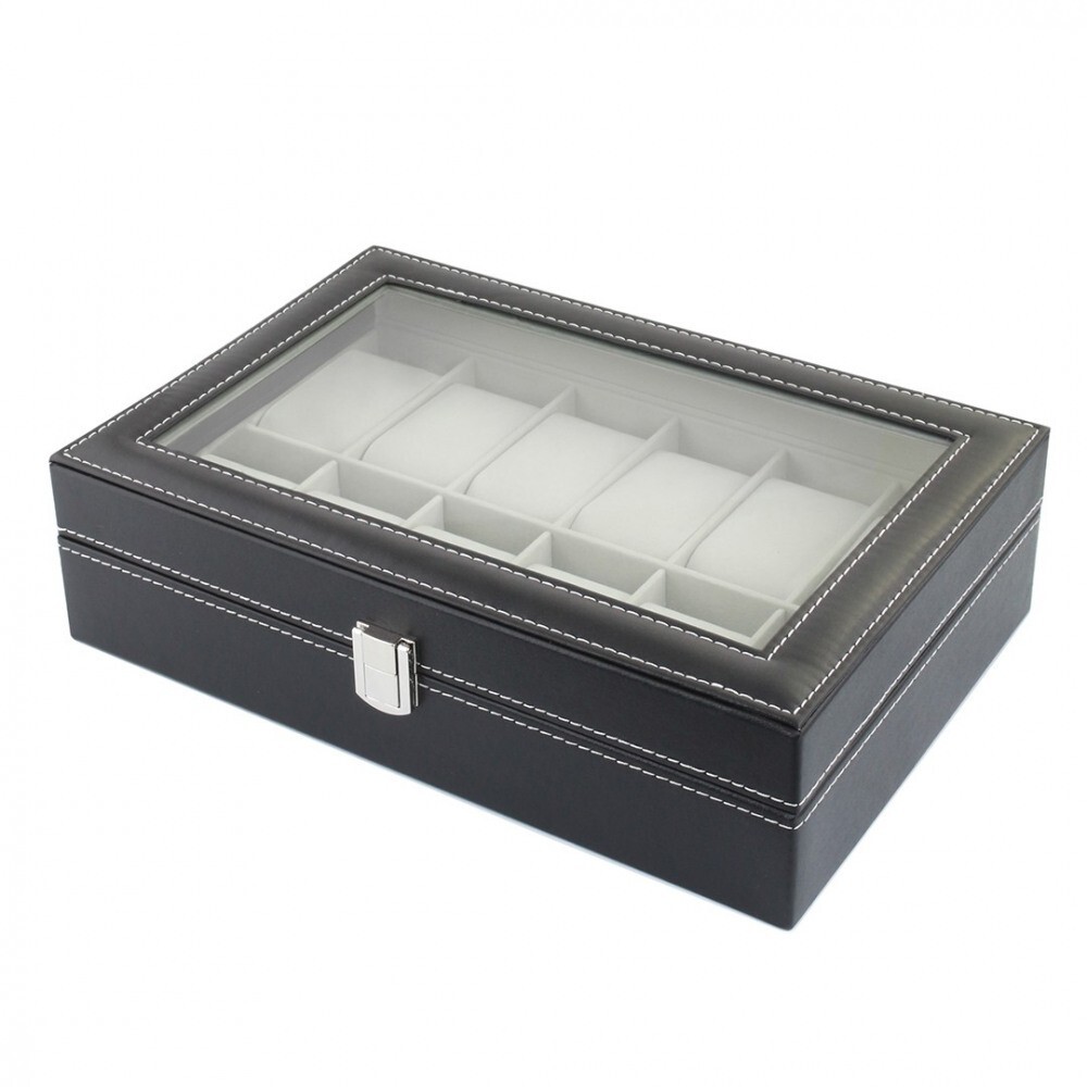 Scatola porta 10 Orologi Custodia Valigetta Bracciali Box Portagioie Espositore