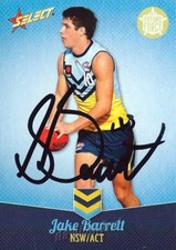 Signed 2013 GWS GIANTS AFL Card JAKE BARRETT Future Force