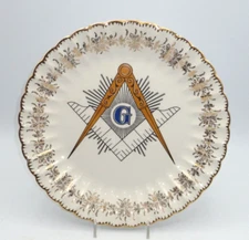 VINTAGE SANDERS MFG. U.S.A. MASONIC FREEMASON PLATE (10")