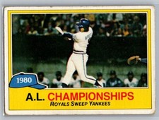 1981 Topps #401 1980 A.L. Championships Royals Yankees
