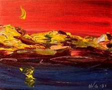 Modernist ABSTRACT PAINTING Expressionist MODERN ART LANDSCAPE BIG    KSrgDFB