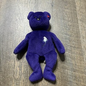 "Princess" TY Beanie Baby Purple Bear Princess Diana