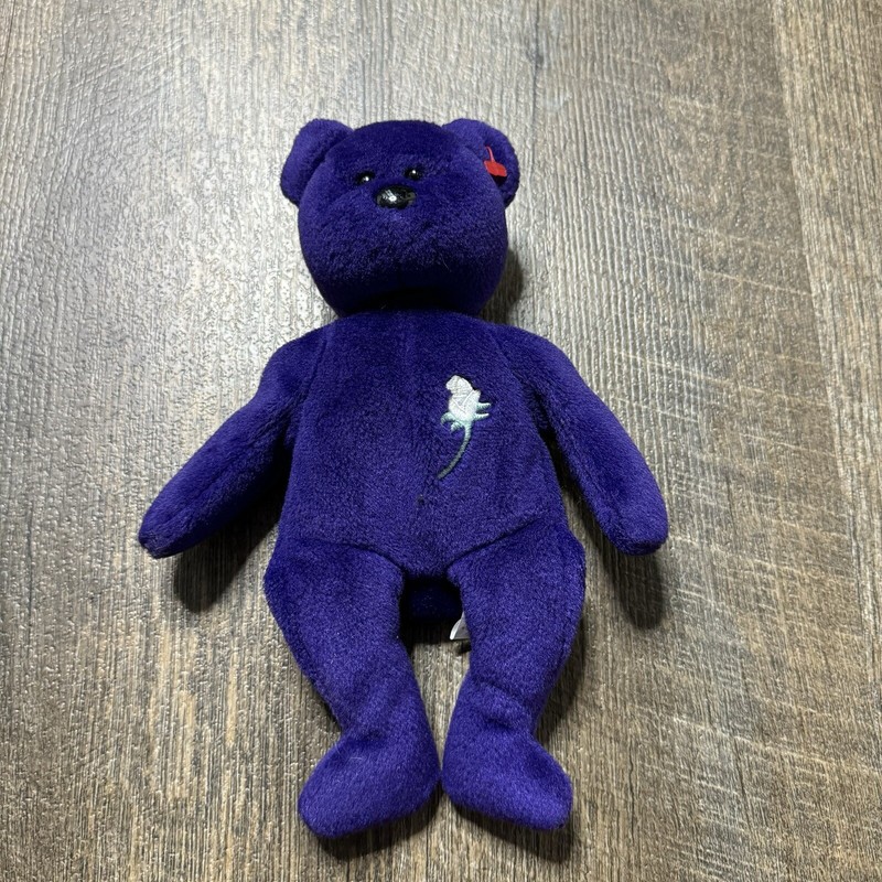 "Princess" TY Beanie Baby Purple Bear Princess Diana