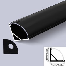 V Shape Black LED Diffuser Channel System Aluminum Profile for LED Strip Cover