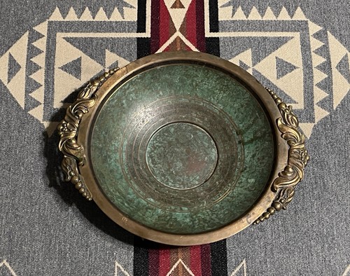 Carl Sorensen Signed Bronze Bowl Green Patina Vintage