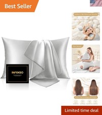 Mulberry Silk Pillowcase for Hair and Skin, Silk Pillow Cases Standard Size w...