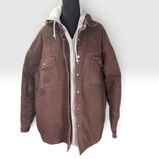 Dickies Thrashed Distressed Brown Canvas Hooded Workwear Jacket
