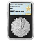 2024 (W) $1 American Silver Eagle NGC MS70 West Point Star Label Retro Core