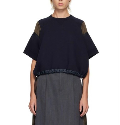 USED SALE! BRAND NEW WITH TAGS ATTACHED: SACAI NAVY & KHAKI SPONGE SWEATSHIRT
