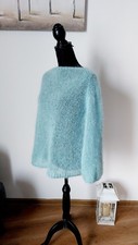Handgestrickter Mohair Pullover in Eisblau   ...