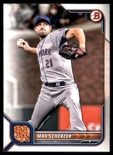 Max Scherzer 2022 Bowman #91 New York Mets MLB READ FREE SHIPPING AutographDen