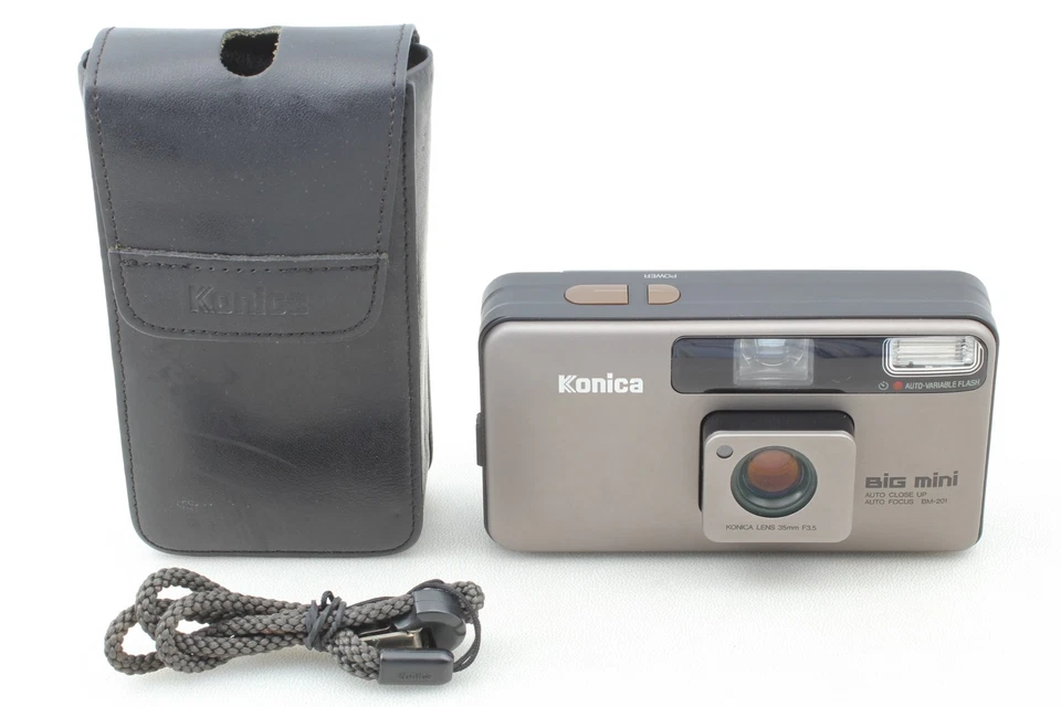 [COMO NUEVO en estuche] Cámara fotográfica Konica Big Mini BM-201 Point & Shoot 35 mm de JAPÓN Foto 2 de 4