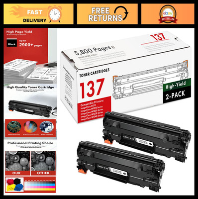 2-Pack Black Toner Cartridges Compatible with Canon 137 for ImageCLASS Printers