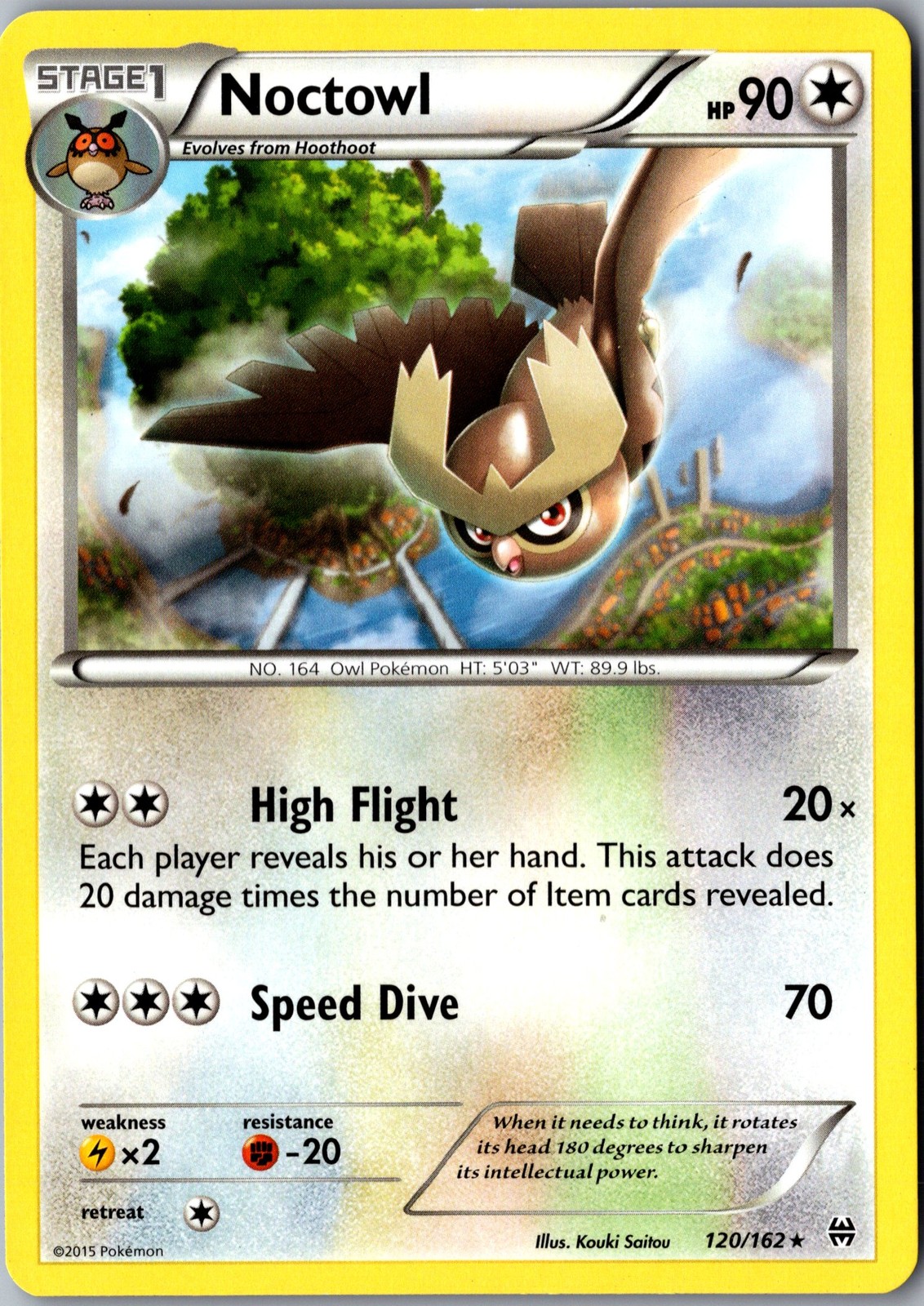 Noctowl 120/162 Rare XY - BREAKthrough LP Pokemon Card