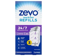 8 Boxes of 3-refills Official Zevo Flying Insect Trap (24 Refill Cartridges)