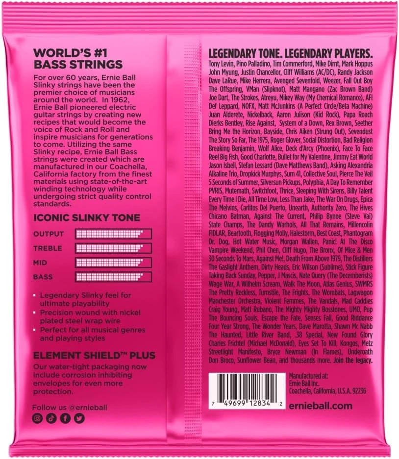 Ernie Ball Super Slinky Nickel Wound Electric Bass Strings - 45-100 Gauge - Image 2 of 3