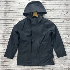 Hunter Original Black Hooded Raincoat Waterproof Jacket Sz. 5-6 Yrs Zip  Snaps