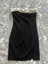 Petite Size XXS Strapless Dress Black and White