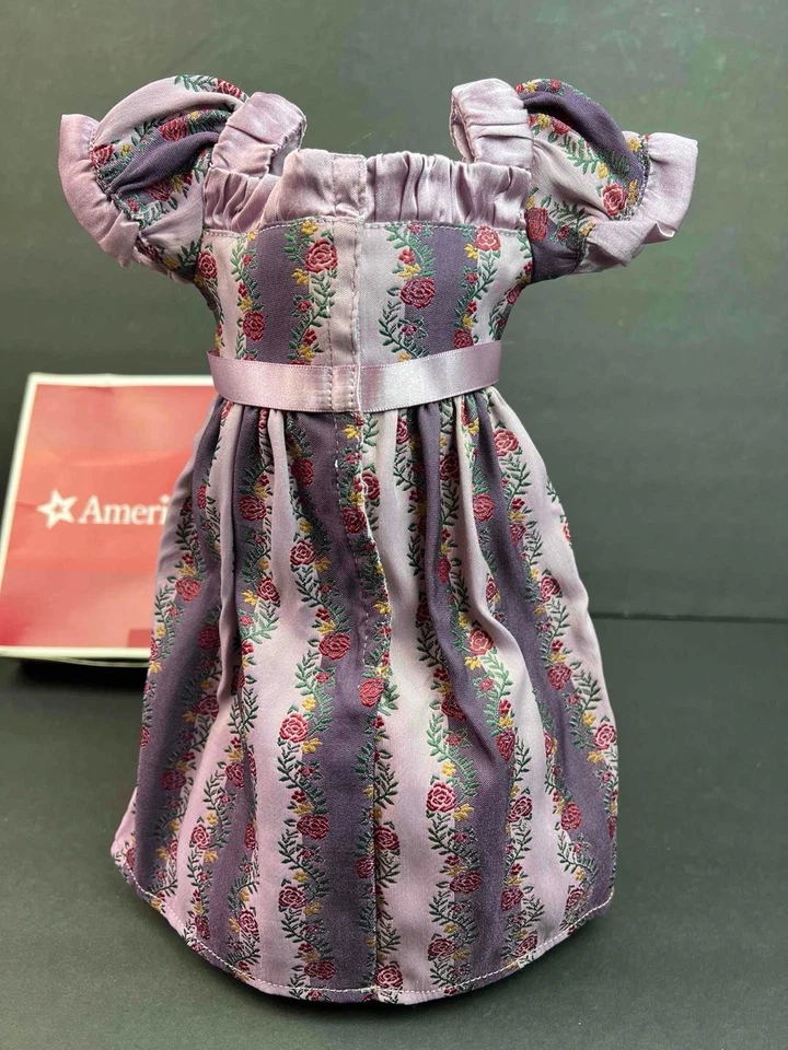 American Girl Caroline Holiday Christmas Outfit Complete~Box~Purple Dress~Gloves - Image 4 of 4