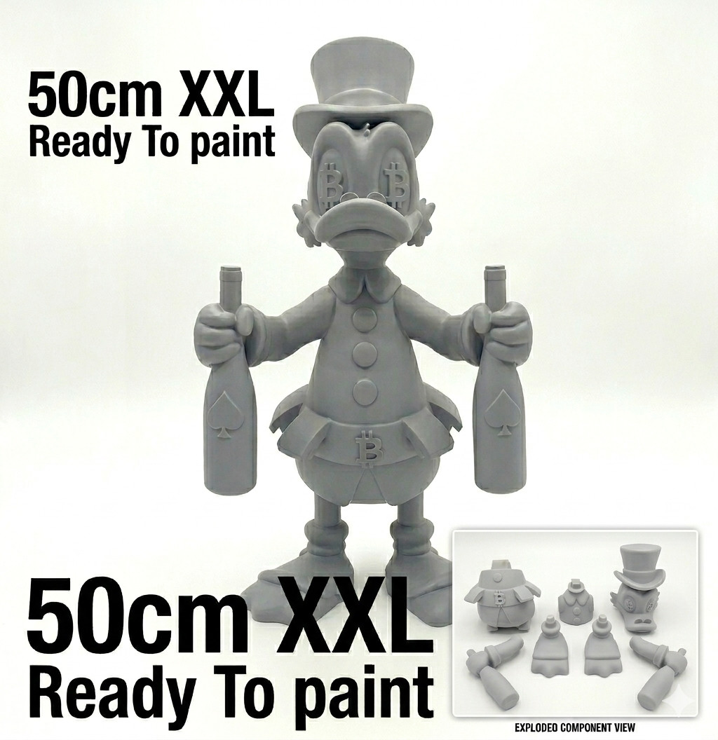 Statue Oncle Picsou Bitcoin 50cm à peindre figurine Uncle Scrooge DIY