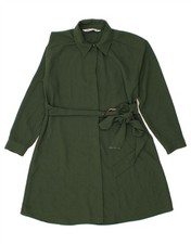 ZARA Womens Oversized Shirt Dress UK 6 XS Green BA01
