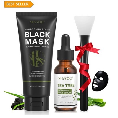 Blackhead Peel Off Face Mask, 3-in-1 Blackhead Remover Mask with Brush & Tea ...