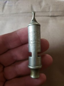 1883-84 Victorian Era Metropolitan Police Whistle...J.Hudson..34 Buckingham St