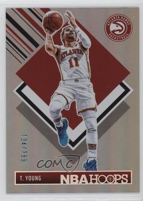 2024-25 Panini NBA Hoops Hoops Tribute Silver 134/199 Trae Young #287 0u3v