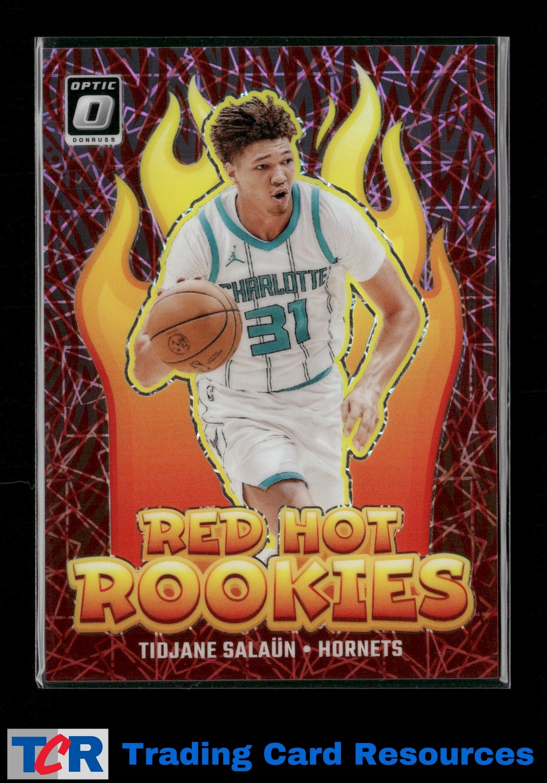 2024-25 Donruss Optic #5 Tidjane Salaun Red Hot Rookies Pink Velocity #/79
