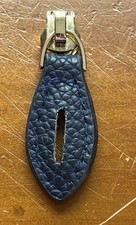 Blue Leather Zipper Pull Handbag Replacement Hardware Repairs