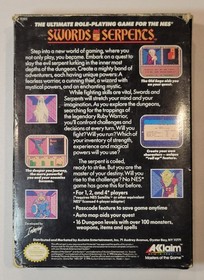 1990 Swords and Serpents NES Nintendo Video Game Complete w/ Manual & Foam CIB