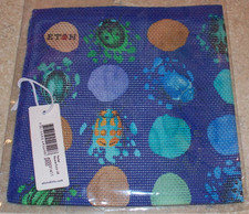 Eton Men's Ladybird Pocket Square, Navy Cotton NWT