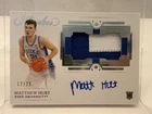 2021 Matthew Hurt Panini Flawless Collegiate Rookie Patch Auto /25