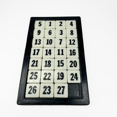 RARE 27 Number Slide Handheld Puzzle Game - Black and White