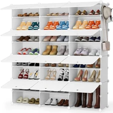 Shoe Storage Cabinet 48 Pairs 8-Tier Space-Saving Organizer for Closet