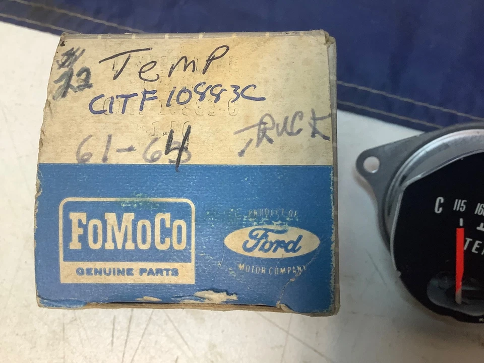 Ford F100 F250 F350 1961-1964 medidor de temperatura C1TF-10883-C como nuevo de lote Foto 4 de 4