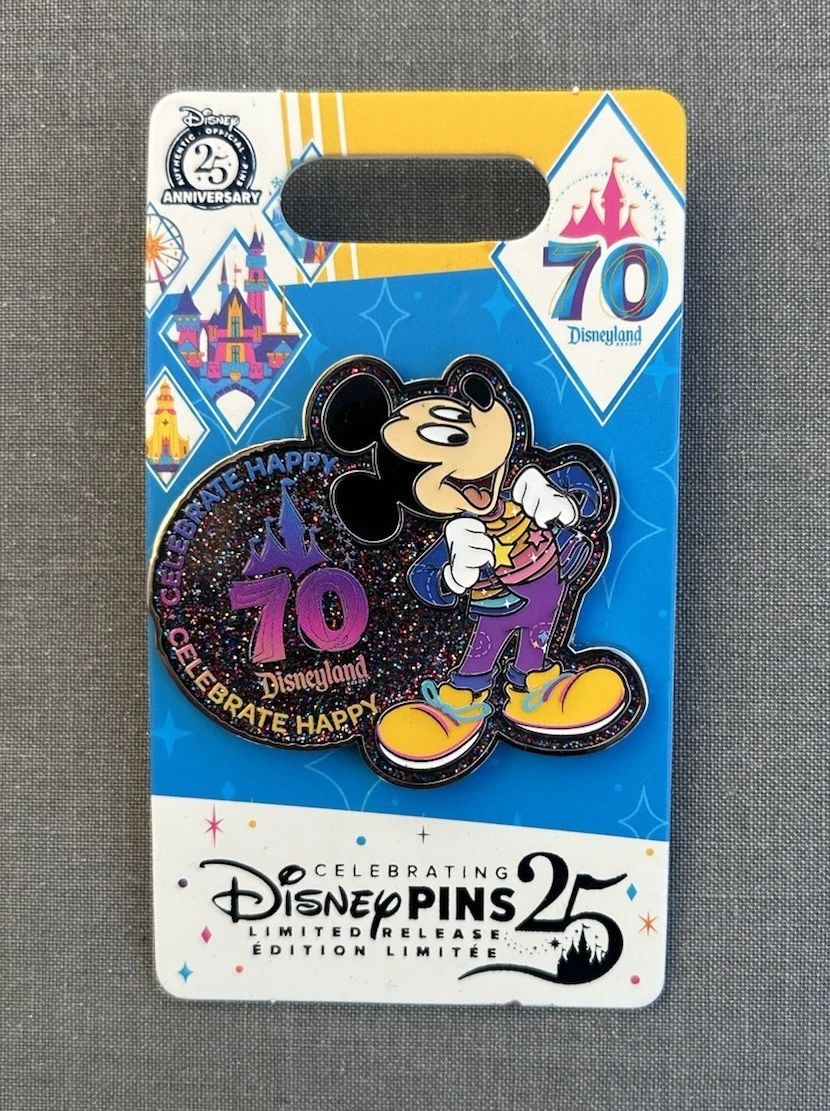 Disneyland 70th Anniversary Celebrate Happy Mickey Cast Member Exclusive Pin LR
