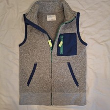 Crewcuts Boys Gray Knit Vest With Color Pop Full Zip J.CREW Sz 4-5 Activewear