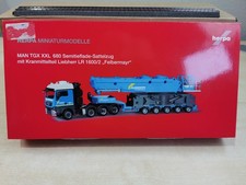 herpa MAN TGX XXL 680  Tieflader Ladung Kranmittelteil Liebherr LR 1600/2  T8169