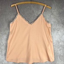 Vtg Abercrombie Fitch Tank Top S Pink Lace Trim Coquette Camisole Y2K Fairy