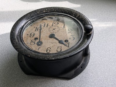 ANTIKE / VINTAGE SCHIFFSUHR - SETH THOMAS - METALL - ERSATZTEILE REPARATUREN