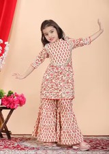 Kids Girl Ethnic Gota patti Work Kurta Sharara Set /Sharara kurti set for diwali