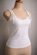 Archival Christian Dior 2002 Galliano J'ADIOR Cotton Lace Strap Tank Top FR 38