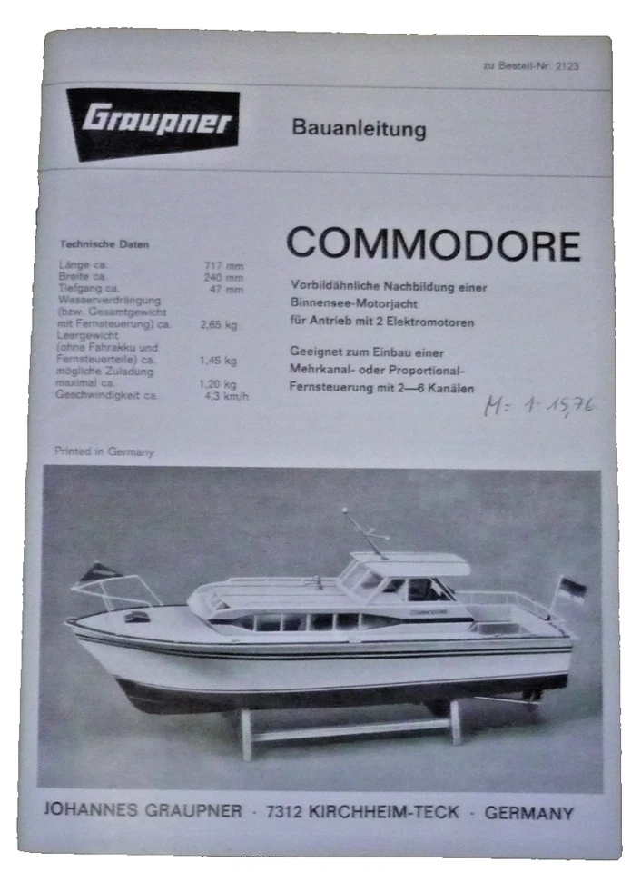 RC Yacht Rarität Graupner Commodore von 1969 - Bild 4 von 4