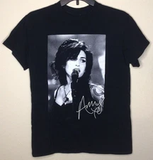 Vintage Signature Amy Winehouse Shirt Short Sleeve Black Unisex S-4XL