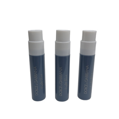 3x DOLCE GABBANA Light Blue Pour Homme EDT 0.8ml / 0.02 oz Spray Vial