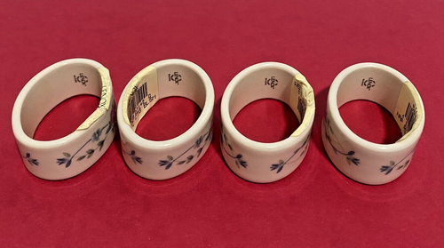 Lenox Napkin Rings Flowers Cottage Blossom Pattern Porcelain SET OF 4 New - Picture 3 of 9