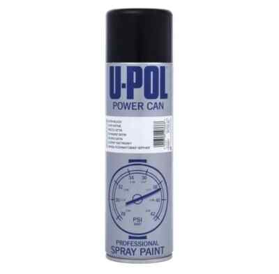 U-Pol Satin Black Power Dose 500ml Spray Aerosol PCSB/AL Upol